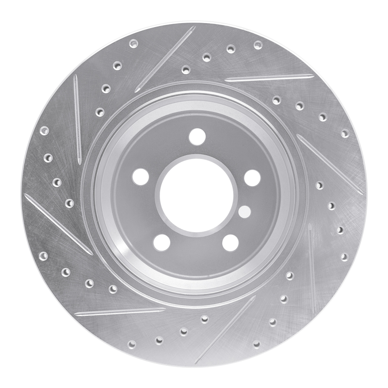 BMW X5 Brake Rotor (1) - Rear Right - R1 Concepts - Drilled & Slotted - Silver - `02-`06